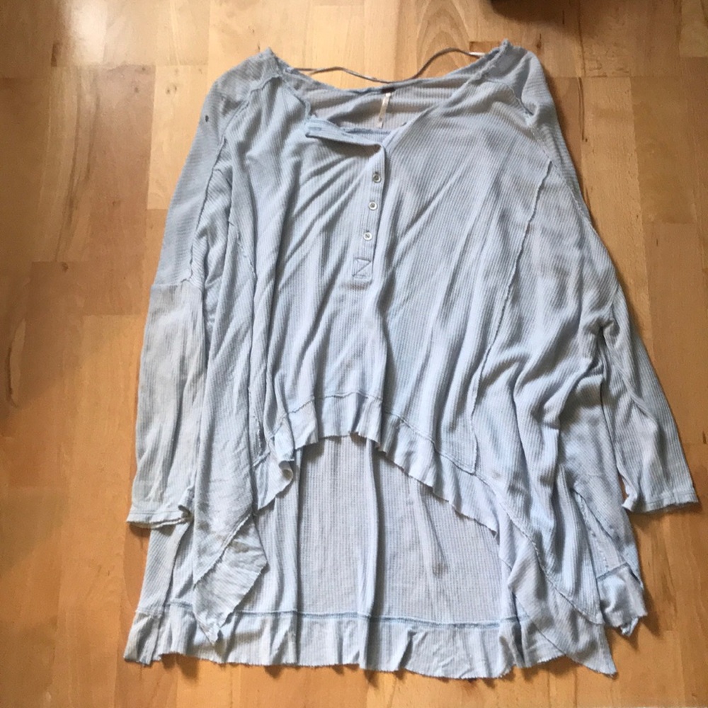 Free people long sleeve high low shirt